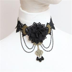 Vintage Gothic Victorian Lace Jewelry Chocker Necklace J12055
