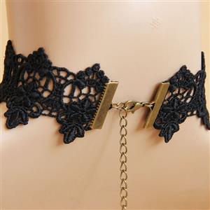 Retro Gothic Victorian Lace Gem Chocker Necklace J12061