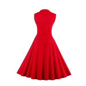 Vintage Red Sweetheart Neck Cocktail Bridesmaid Dress N12758