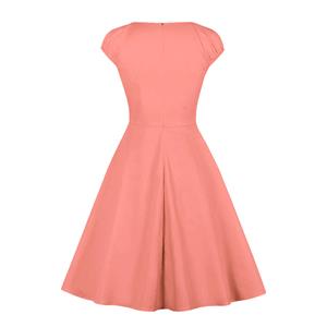 1960s Vintage Sweetheart Neckline Cap Sleeves High Waist Cocktail Party Swing Dress N21708