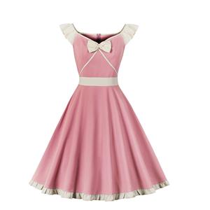 Retro Dresses for Women 1960, Vintage Cocktail Party Dress, Fashion Casual Office Lady Dress, Retro Party Dresses for Women 1960, Vintage Dresses 1950's, Fashion Summer Day Dress, Vintage Bowknot Zipper for Women, #N23142