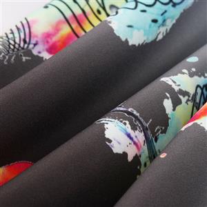 Women's Black Vintage V Neck Sleeveless Music Theme Print Swing Tank Dress N15913