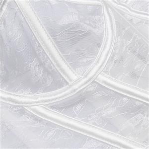 White Lace Corset Bustier with Back Lace - up & Boning N23925