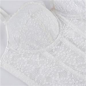 Vintage White Lace Corset Top  N23943