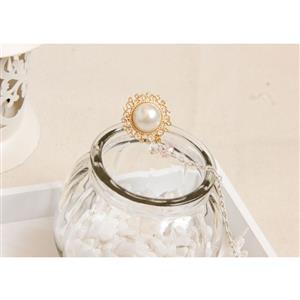Vintage Wristband Pink Gauze Flower Olivet Embellished Bracelet with Ring J18059