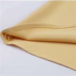 Vintage Yellow Turndown Collar Cap Sleeves High Waist Cocktail Party Swing Dress N22740
