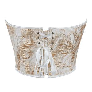 Gold Printed Strapless Women's Strapless Bustier Sexy Body-Shaping Top N23638