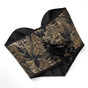 Gold Printed Strapless Women's Strapless Bustier Sexy Body-Shaping Top N23639