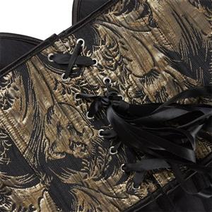Gold Printed Strapless Women's Strapless Bustier Sexy Body-Shaping Top N23639