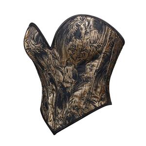 Gold Printed Strapless Women's Strapless Bustier Sexy Body-Shaping Top N23639