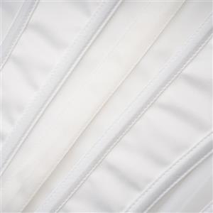 White Boned Corset, Strapless V-Neck Bustier with Back Lace-Up for Waist Shaping N23865
