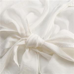 White Cotton Cross Round Neck Women's Elegant Blouse N18184