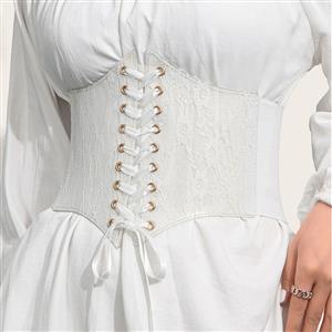 Fashion PU Lace Front Lace-up Elastic Wide Girdle  Belt N22308