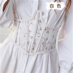 Fashion Spinning Embroidery Back Lace-up Elastic Wide Girdle  Belt N22314