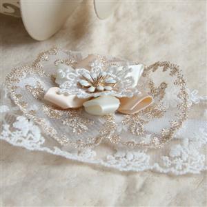 Elegant White Lace Flower Bride Mask MS12971