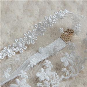 Elegant White Lace Flower Bride Mask MS12971