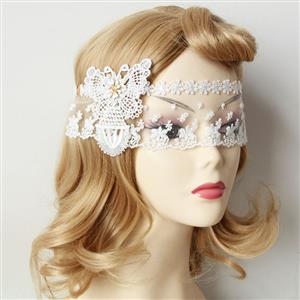 Bride Butterfly White Lace Wedding Party Mask MS12972