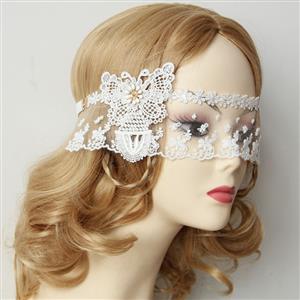 Bride Butterfly White Lace Wedding Party Mask MS12972