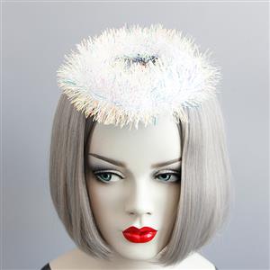 Cute White Shinner Angel Ring Halloween Accessory Hat Hairclip J18806