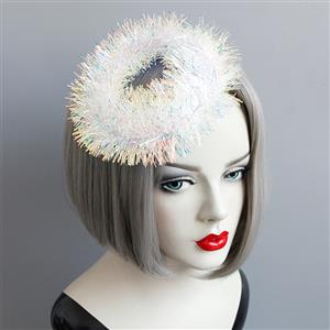 Cute White Shinner Angel Ring Halloween Accessory Hat Hairclip J18806