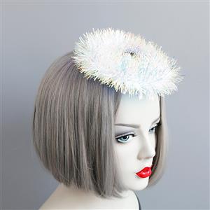 Cute White Shinner Angel Ring Halloween Accessory Hat Hairclip J18806