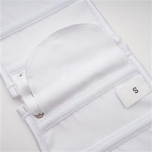 Women's White Underbust Corset Waist Cincher with Front Busk and Ribbon Lace-Up N23992
