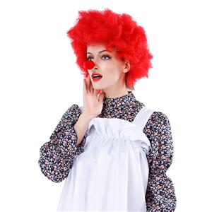 5pcs Women's Crazy Circus Clown Floral Dress With Apron Adult Cosplay Costume N19478