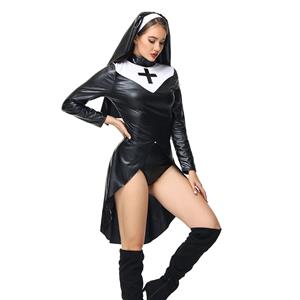 Sexy Nun Cosplay Dress Adult Halloween Party Theatrical Masquerade Costume N23240