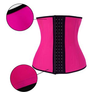 Women's Unique Pink Latex Steel Bone Underbust Corset with Little Defect N18661