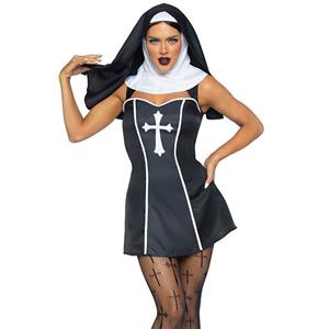 Nun Role Play Costume, Adult  Halloween Costume, Naughty Nun Halloween Costume, Sexy Nun Costume, Wonmen's Nun Cosplay Costume, Nun Masquerade Costume, #N22020