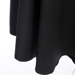 Elegant 1950's Vintage Black Short Sleeves Dress N11929