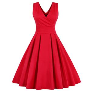 Women's 1950's Vintage Deep V Casual Party Cocktail Dress N11882