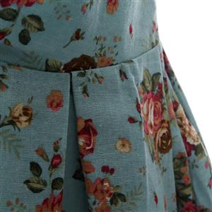 1950's Vintage Floral Print Casual Dress N11915