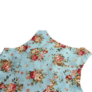 Elegant 1950's Vintage Floral Print Casual Dress N11918