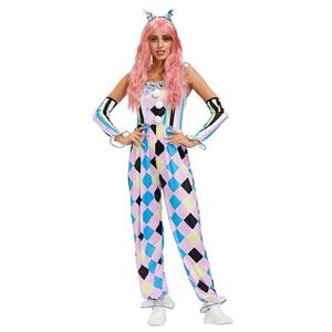 Halloween Circus Clown Costume ,Clown Cosplay Costume, Burlesque Clown Circus Party Costume Women, Lovely Clown Role-palying Costume, Halloween Women Clown Costume, #N20596