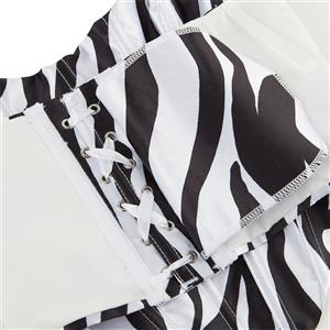 Zebra Print Strapless Bustier Top, Seamless Shapewear Corset for Women N23854