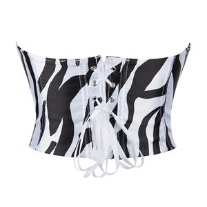 Zebra Print Strapless Bustier Top, Seamless Shapewear Corset for Women N23854