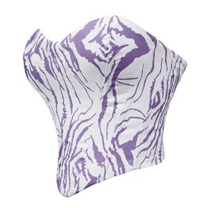 White and Purple Zebra Print Bustier with Crisscross Back Lace-Up, Boned Corset Top N23855