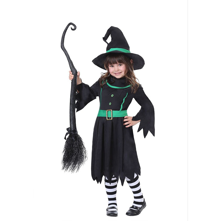 3PCS Naughty Black Witch Dress Halloween Masquerade Cosplay Girls Costume N17753