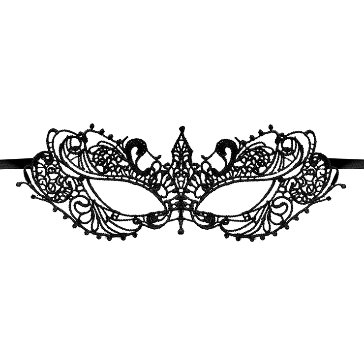 Women's Mysterious Black Lace Masquerade Party Mask MS11772