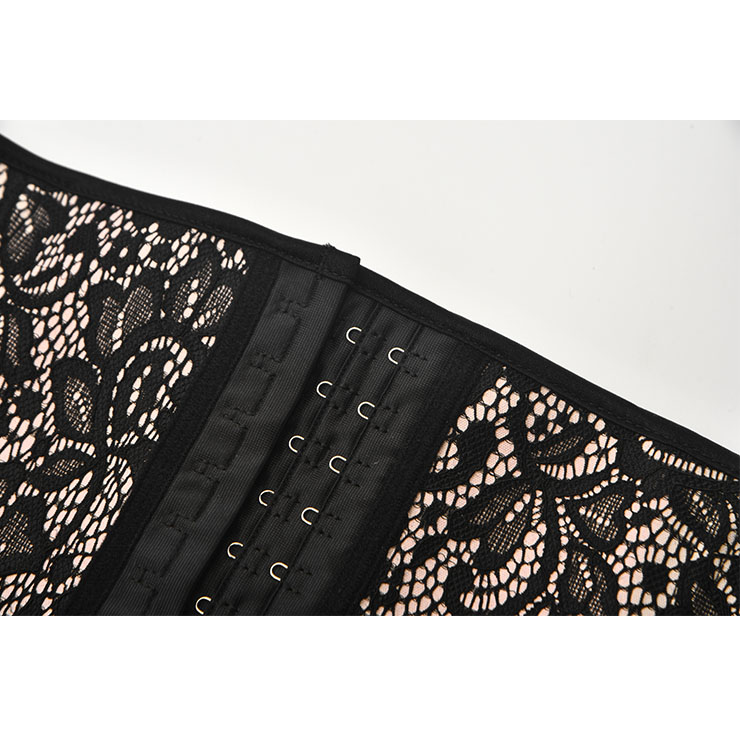 Sexy Black Floral Lace 4 Steel Bone Underwear Waist Cincher Body Shaper Underbust Corset N21648