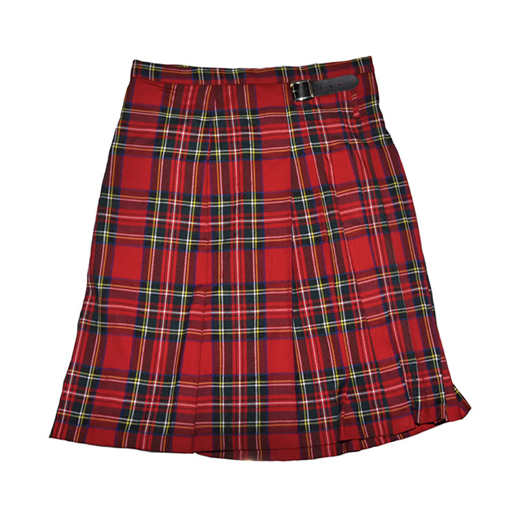 Men's Vintage Classic Red Plaid Pleated Skirt Mid Waist N22675