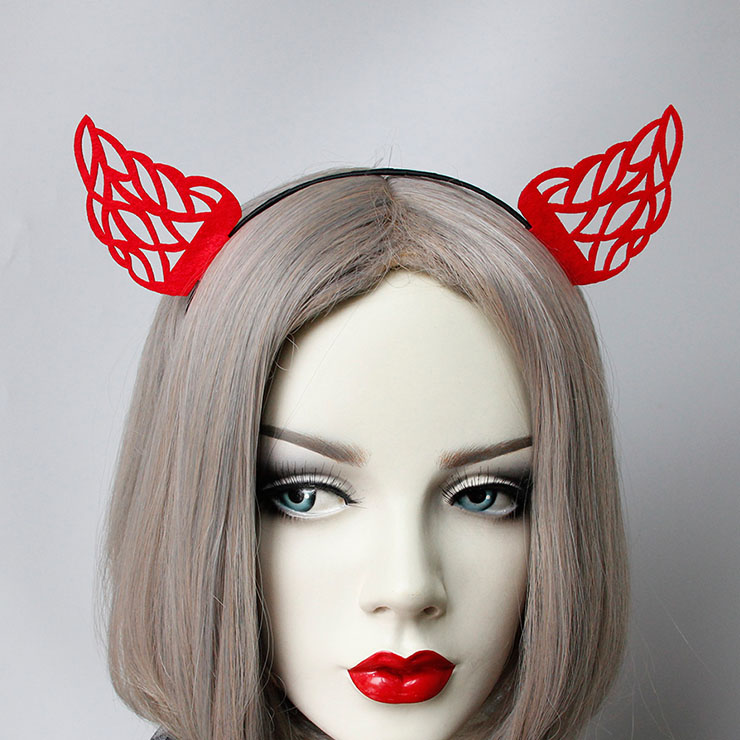 Sexy Red Demon's Horns Halloween Nightclub Dancing Birthday Party Decorations Headband J21524