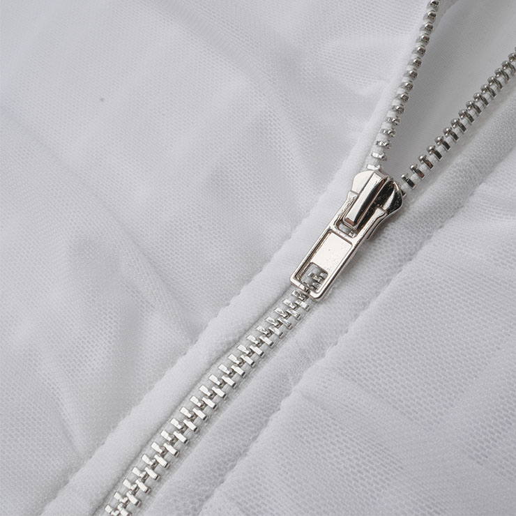 Retro Fantasies White Backless Strapless 8 Plastic Bones Zipper Underbust Corset N22451