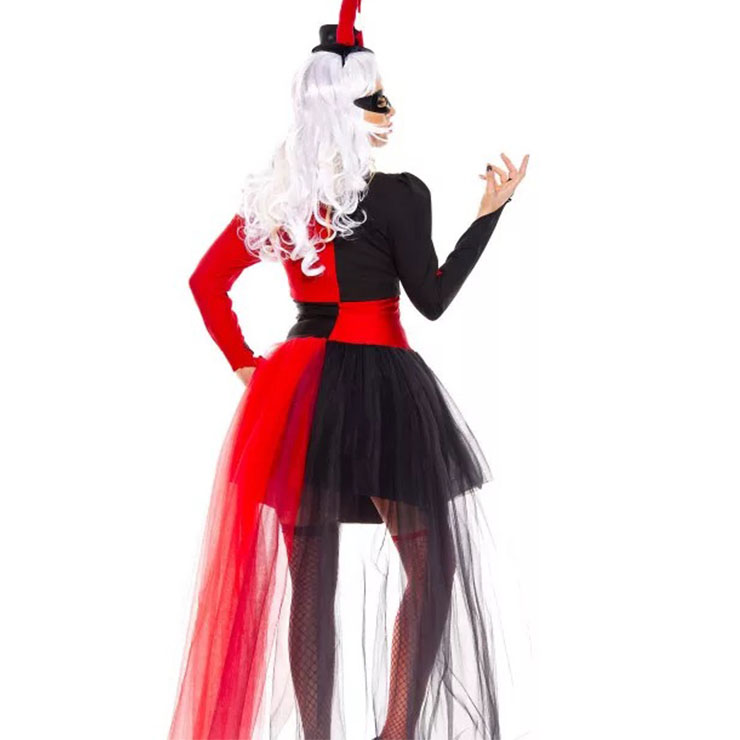 Funny Pardoy Clown Slip Dress Suit Halloween Cosplay Costume N22604