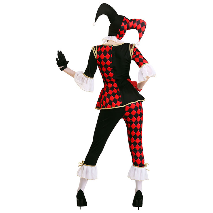 Funny Parody Ghost Clown Suit Halloween Cosplay Costume N22593