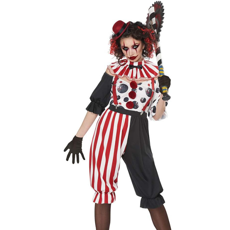 Funny Parody Ghost Clown Suit Halloween Cosplay Costume N22594
