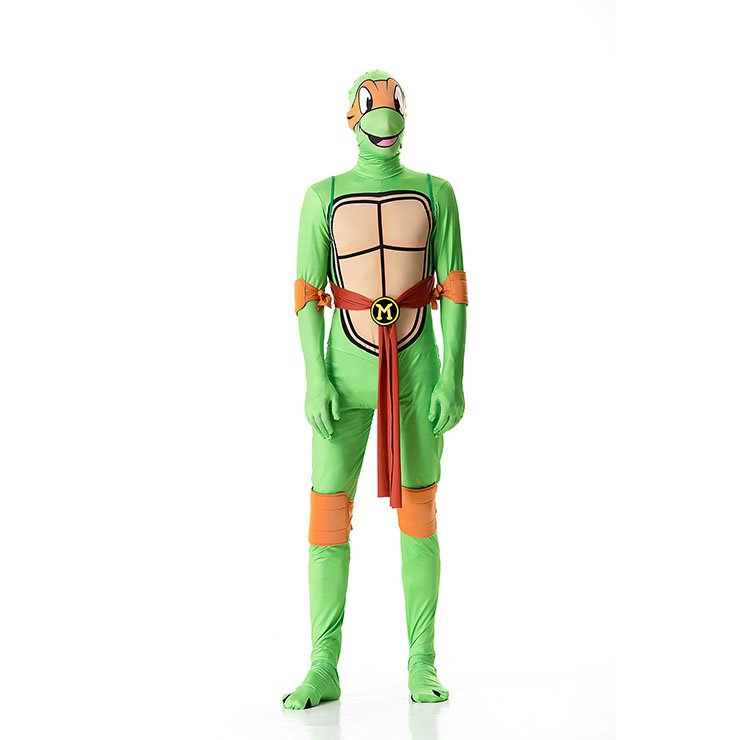 Funny Turtle Jumpsuit Adult Ninja Halloween Cosplay Costume  N18011-Halloween Costume-wholesale