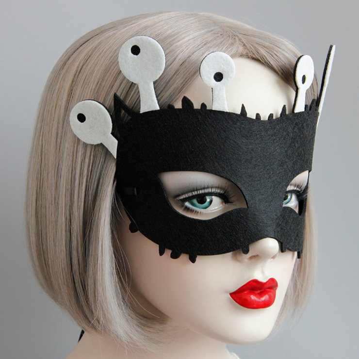 Black Monster Masquerade Party Half Mask MS13008