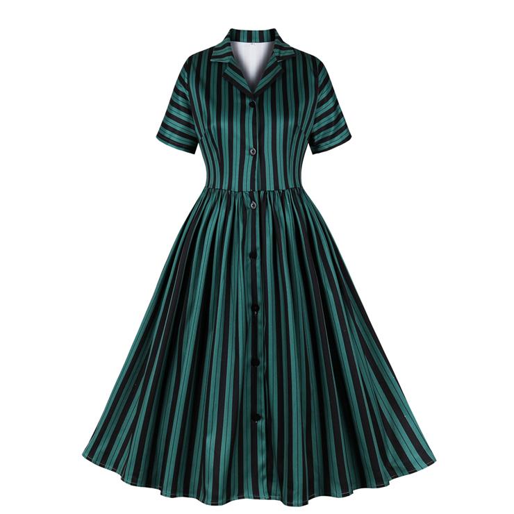 Retro Dresses for Women 1960, Vintage Dresses 1950's, Vintage Dress for Women, Sexy Dresses for Women Cocktail Party, Casual Tea Dress, Swing Dress, Striped Short Sleeve Dress,#N23435